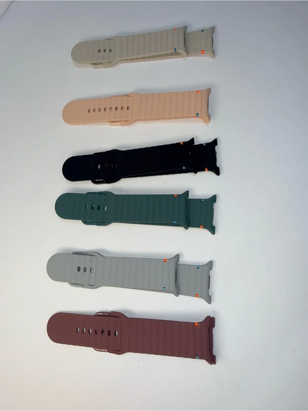 6-Pack Samsung Galaxy Watch 8/8 Classic Silicone Bands – M/L